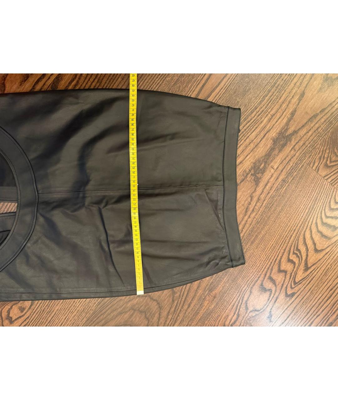 GIVENCHY Черная кожаная юбка миди, фото 6