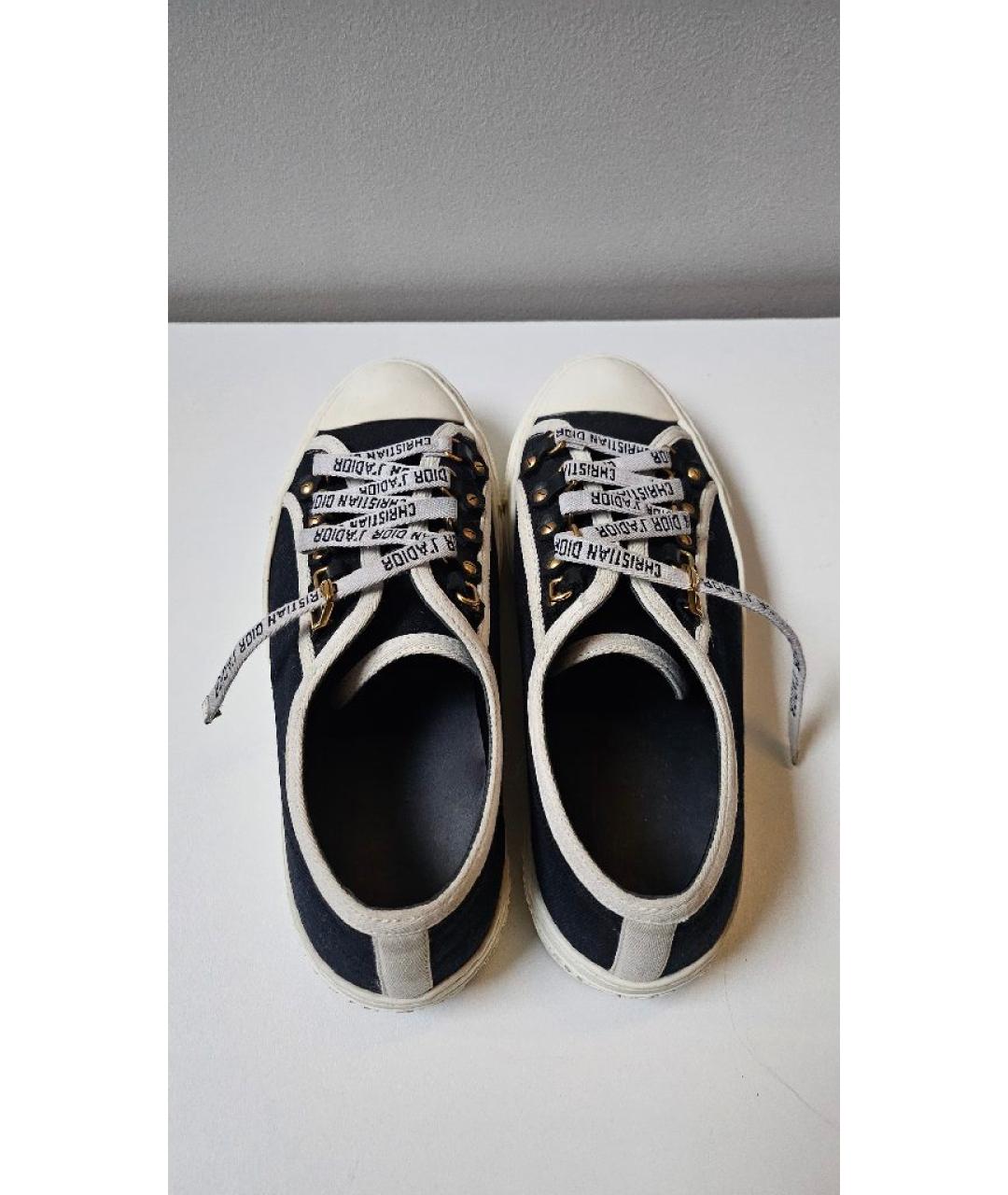 CHRISTIAN DIOR Черные текстильные кеды, фото 3