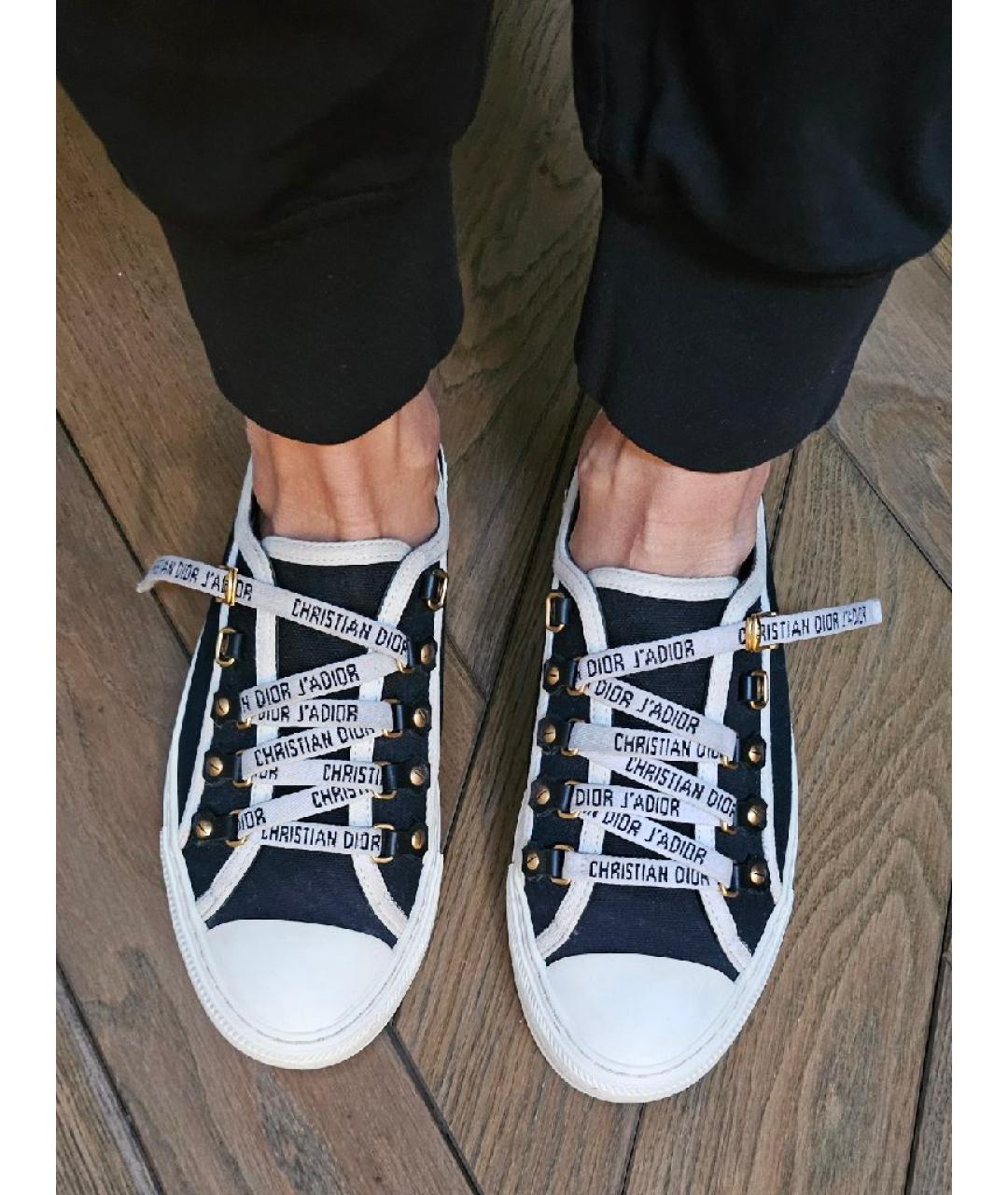 CHRISTIAN DIOR Черные текстильные кеды, фото 5