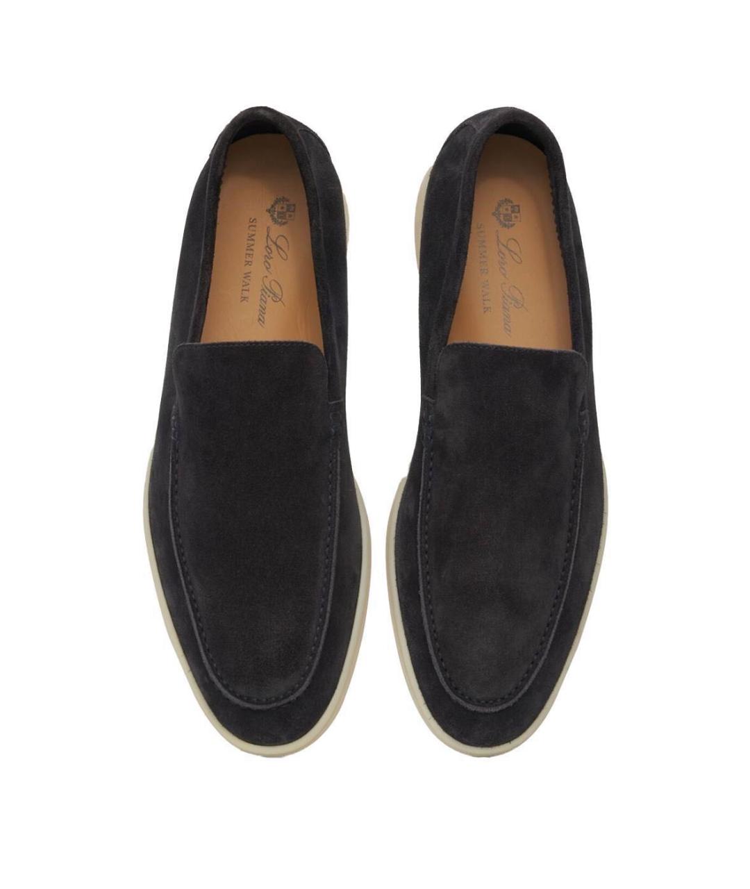LORO PIANA Черные замшевые лоферы, фото 3