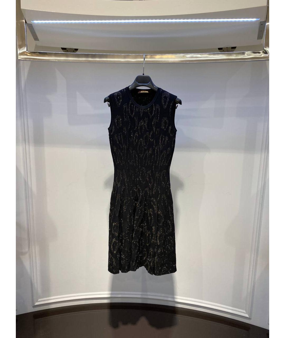 ROBERTO CAVALLI Черное шерстяное вечернее платье, фото 4