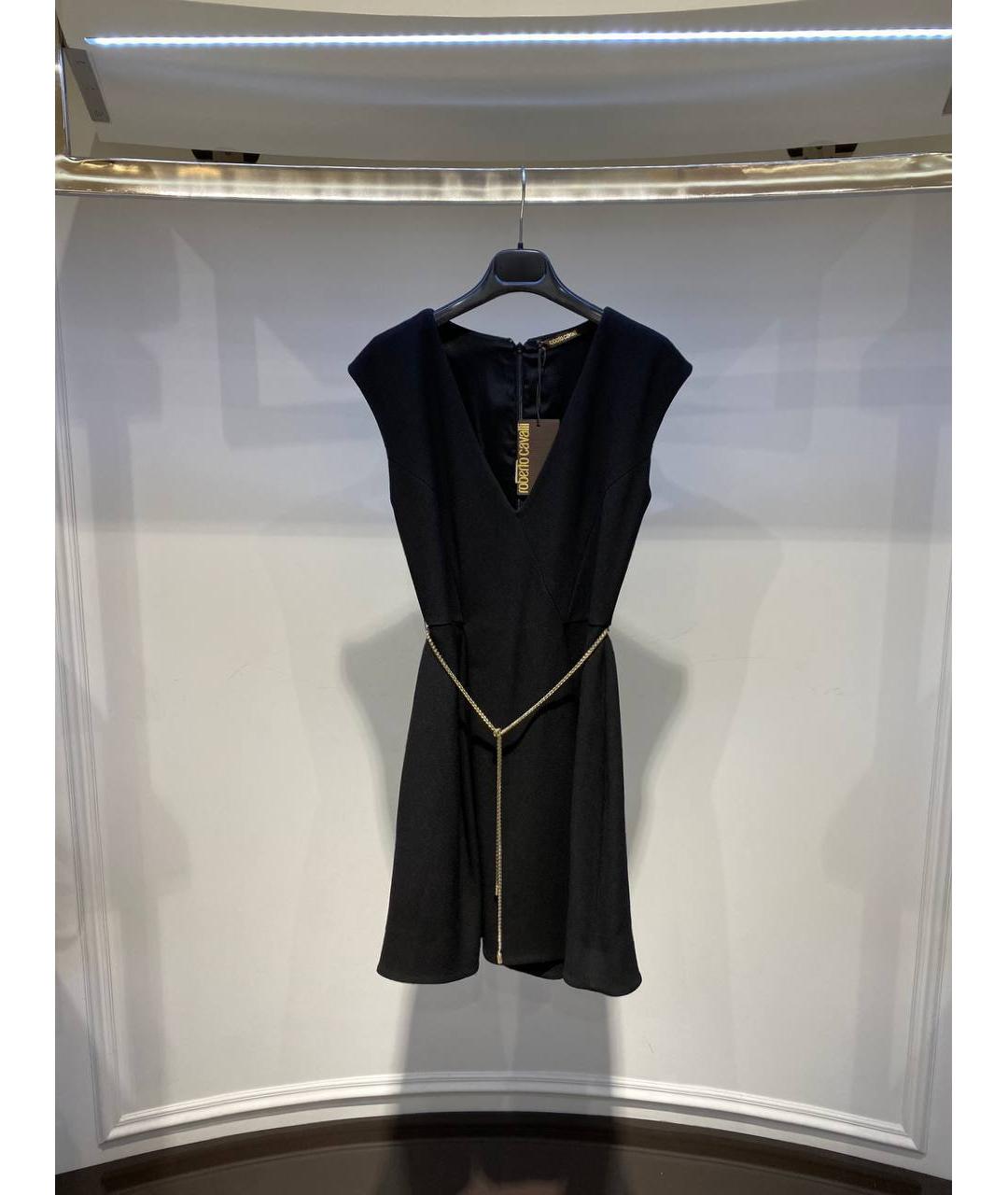 ROBERTO CAVALLI Черное шерстяное вечернее платье, фото 4