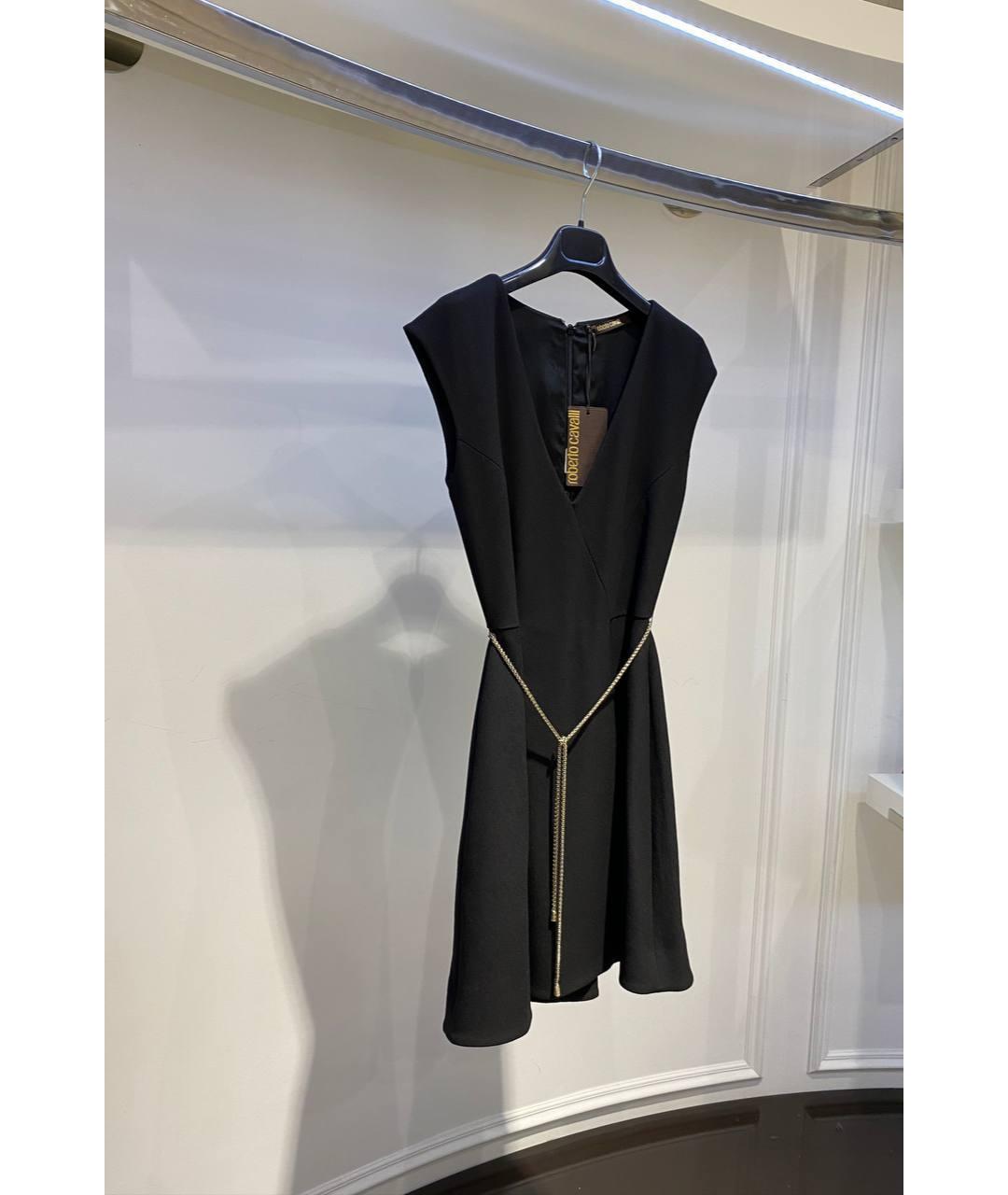 ROBERTO CAVALLI Черное шерстяное вечернее платье, фото 2