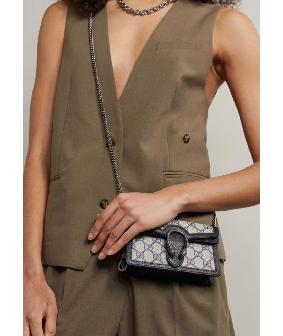 GUCCI Черная кожаная сумка через плечо, фото 8