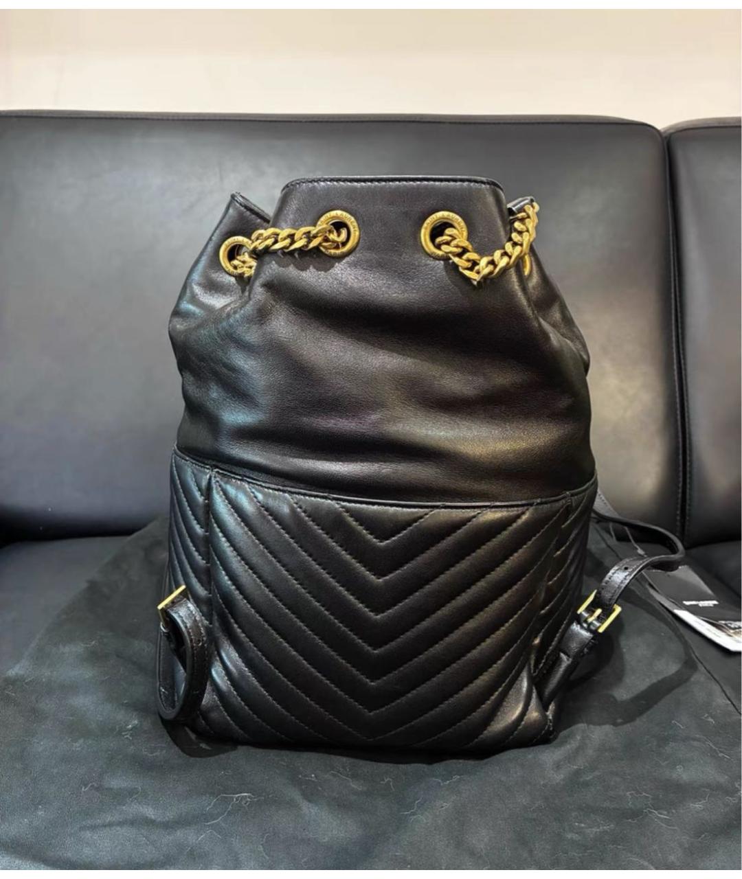 SAINT LAURENT Черный кожаный рюкзак, фото 3