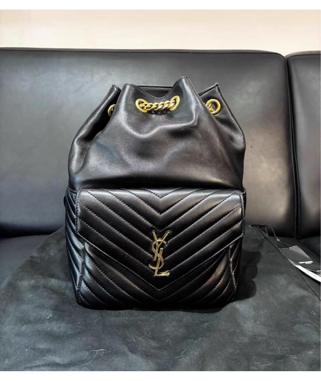 SAINT LAURENT Черный кожаный рюкзак, фото 2