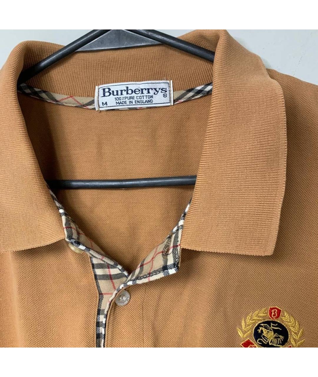BURBERRY Оранжевая хлопковая футболка, фото 2