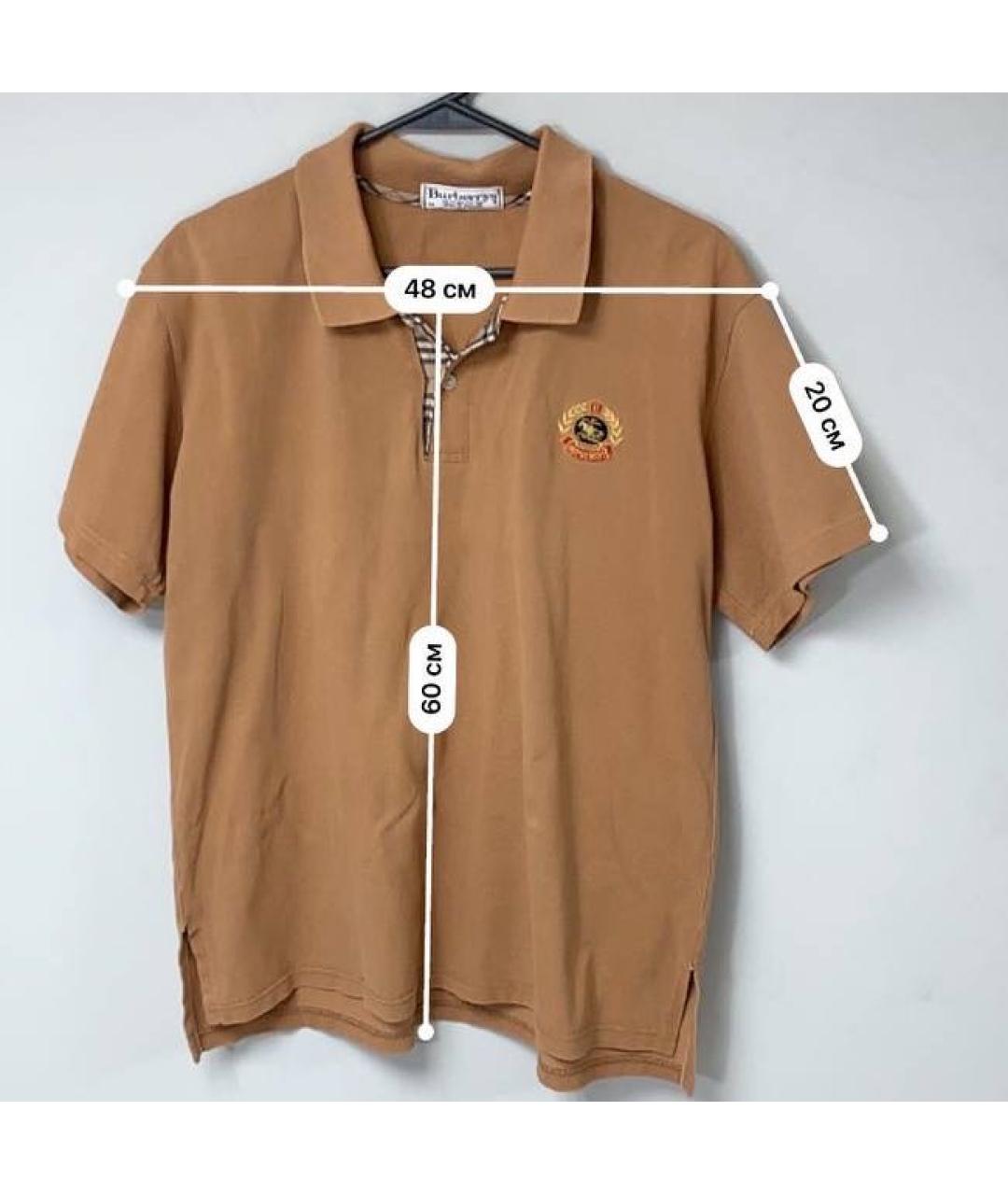 BURBERRY Оранжевая хлопковая футболка, фото 4