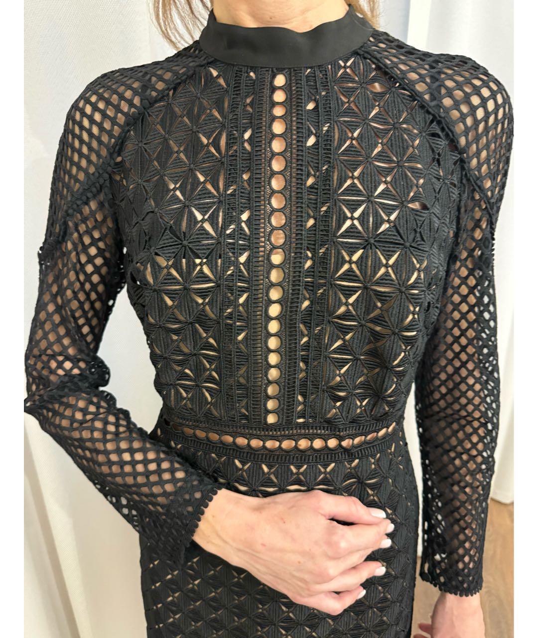 SELF-PORTRAIT Черное полиэстеровое коктейльное платье, фото 4