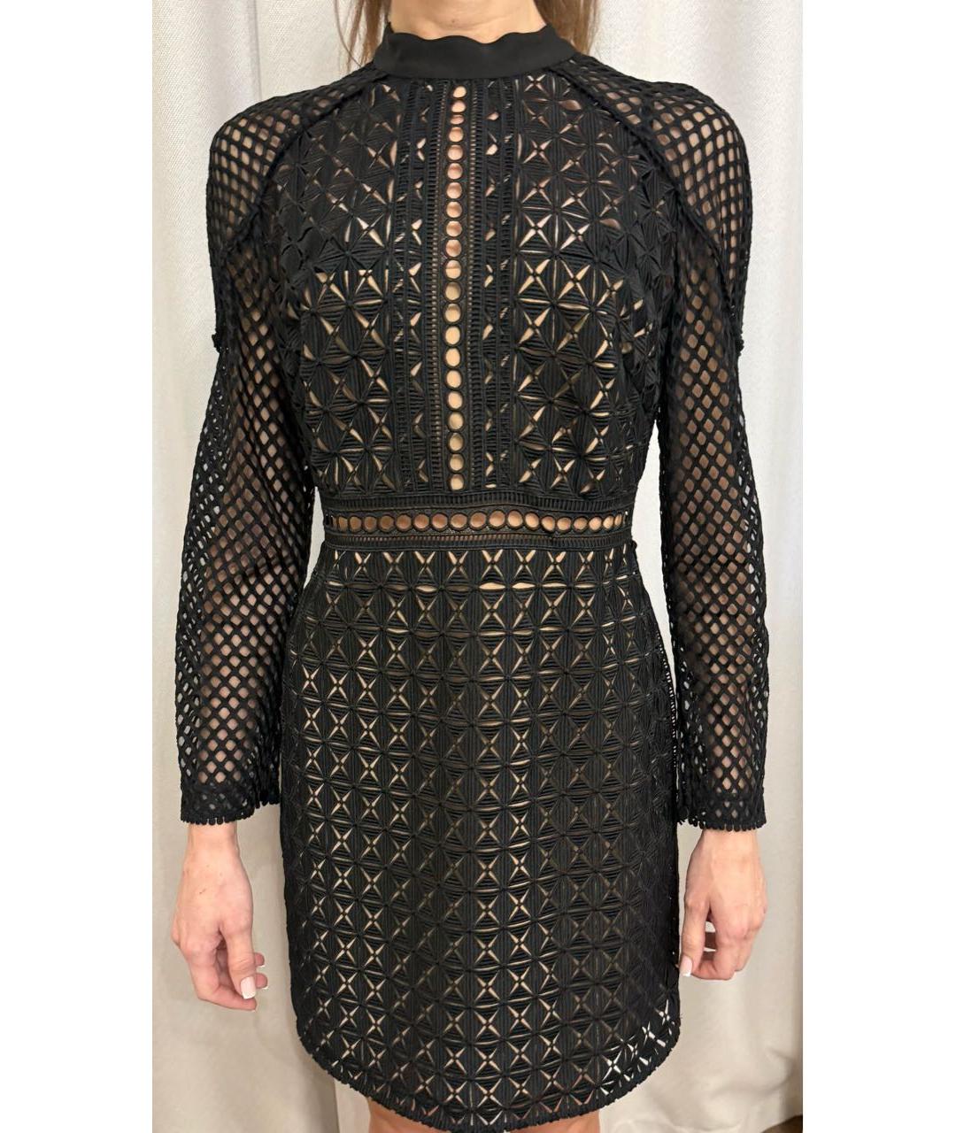 SELF-PORTRAIT Черное полиэстеровое коктейльное платье, фото 6