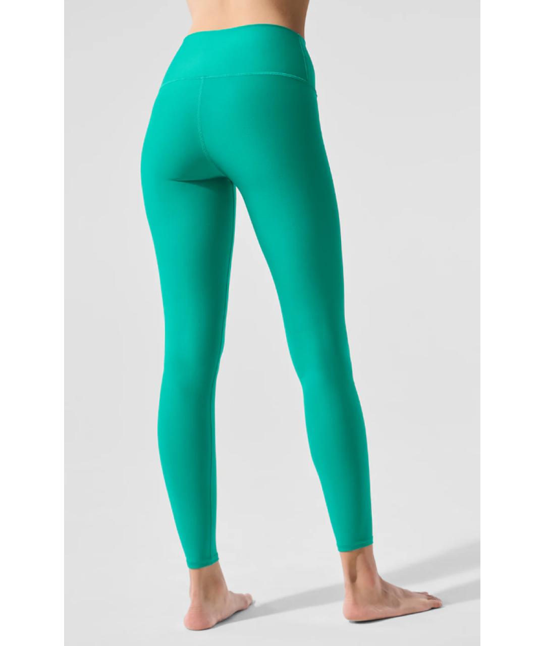 ALO YOGA Зеленые синтетические леггинсы и велосипедки, фото 4