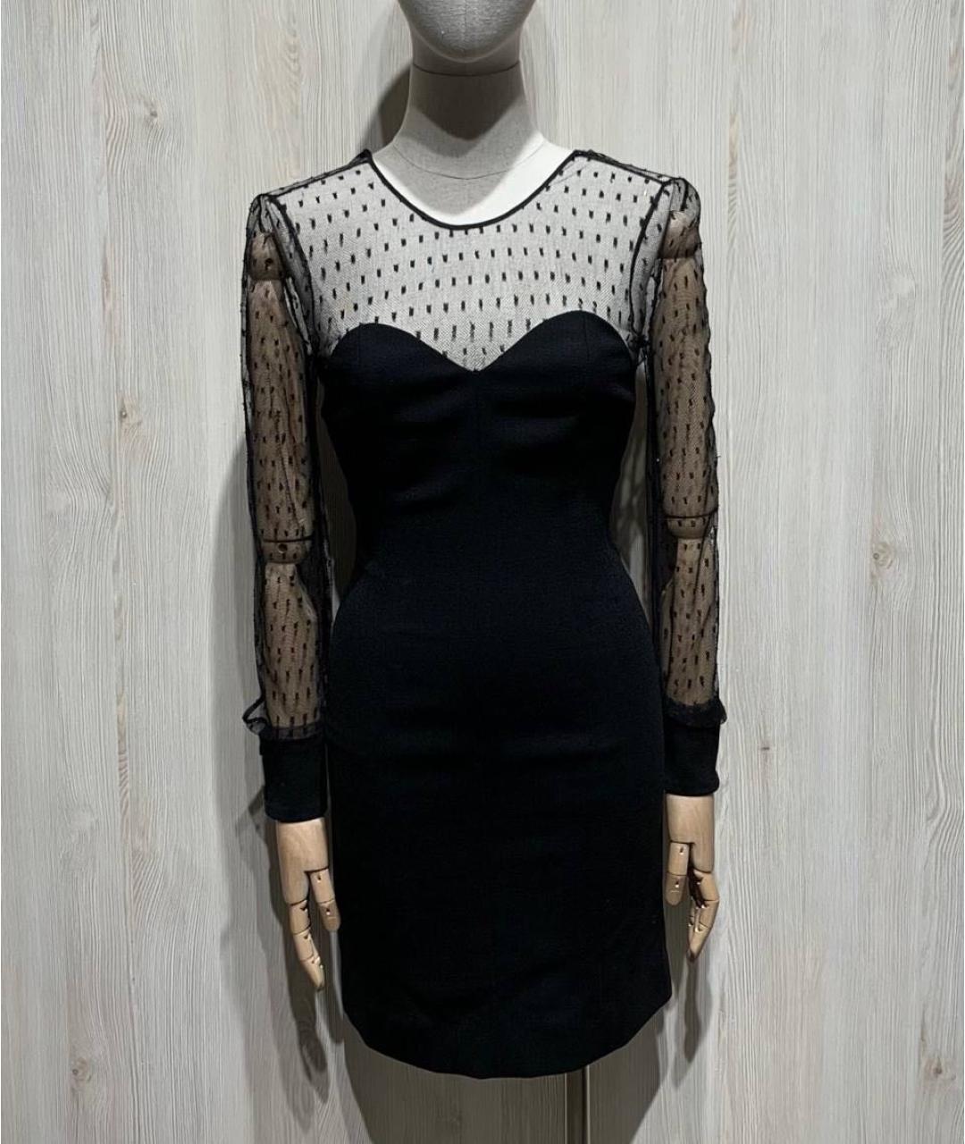 SAINT LAURENT Черное шерстяное вечернее платье, фото 9