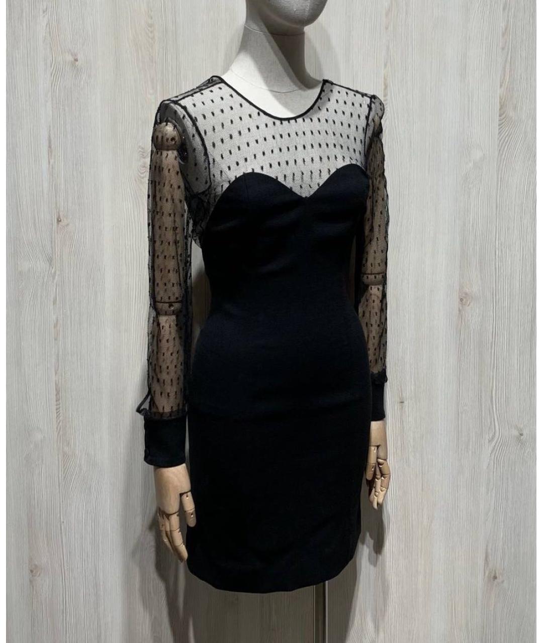 SAINT LAURENT Черное шерстяное вечернее платье, фото 2