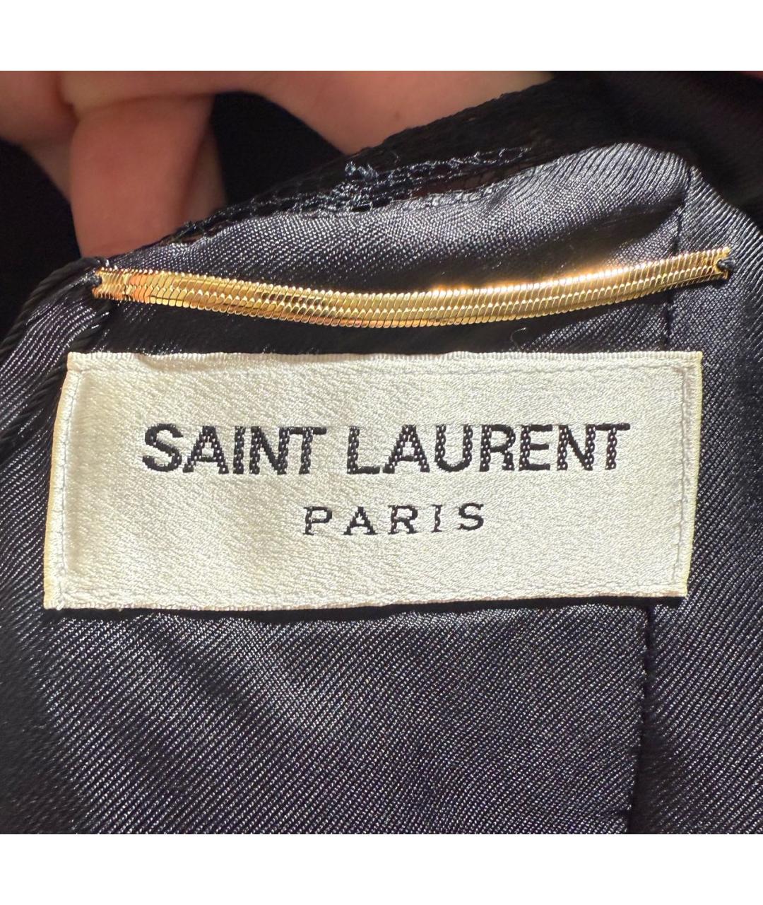 SAINT LAURENT Черное шерстяное вечернее платье, фото 6