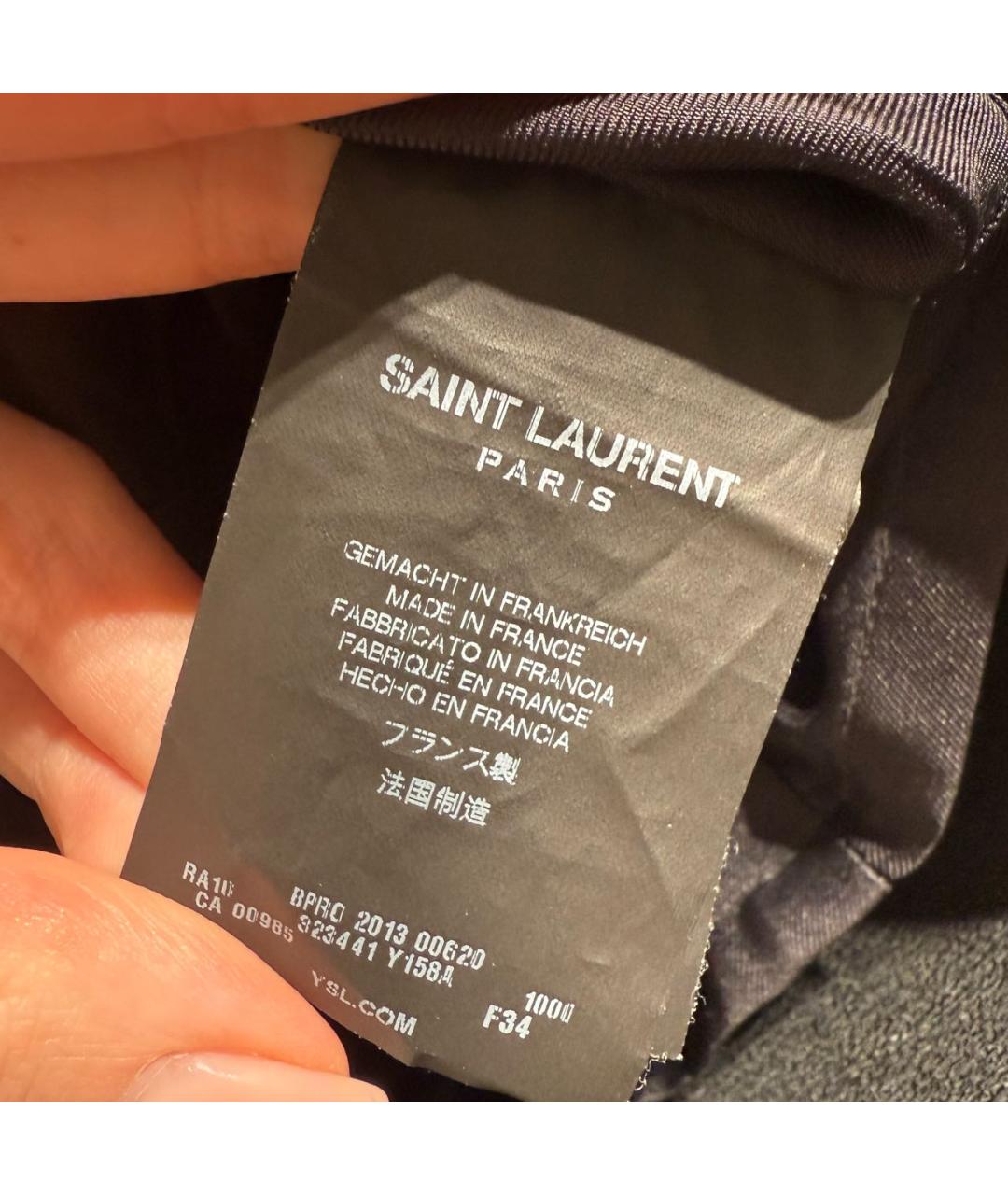 SAINT LAURENT Черное шерстяное вечернее платье, фото 7