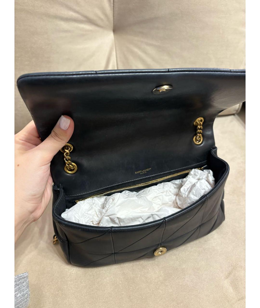 SAINT LAURENT Черная кожаная сумка через плечо, фото 3