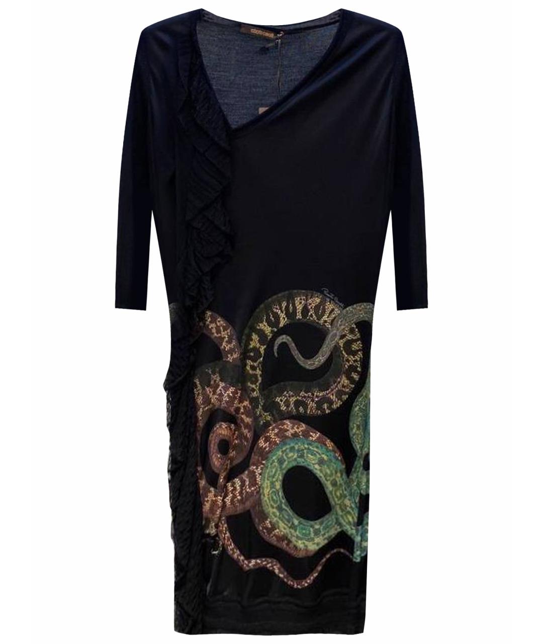 ROBERTO CAVALLI Черное шерстяное платье, фото 1