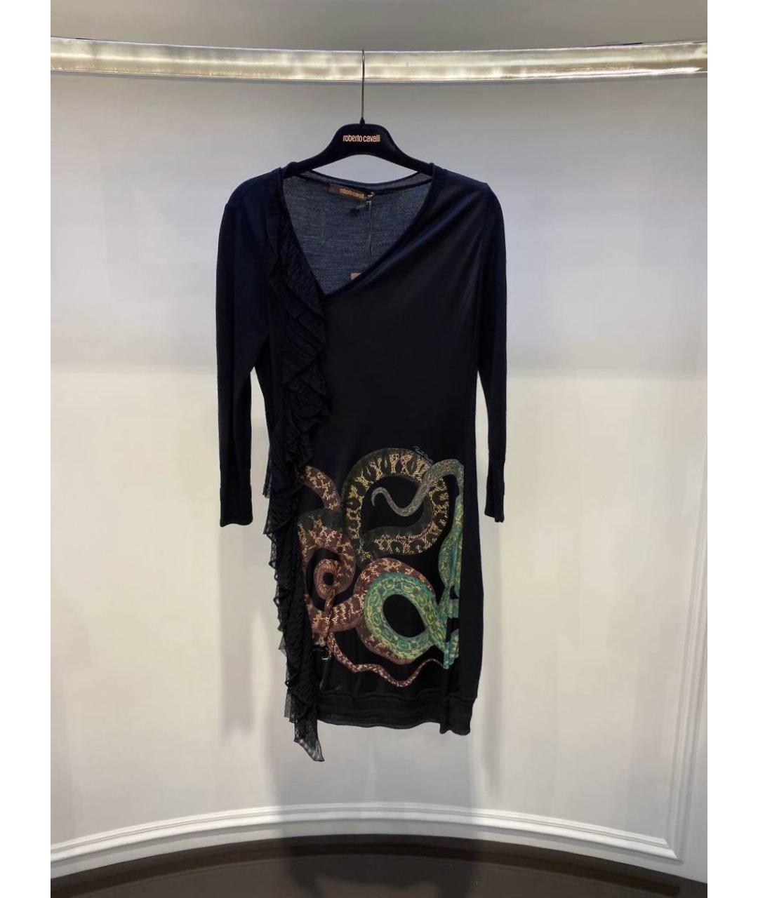 ROBERTO CAVALLI Черное шерстяное платье, фото 4