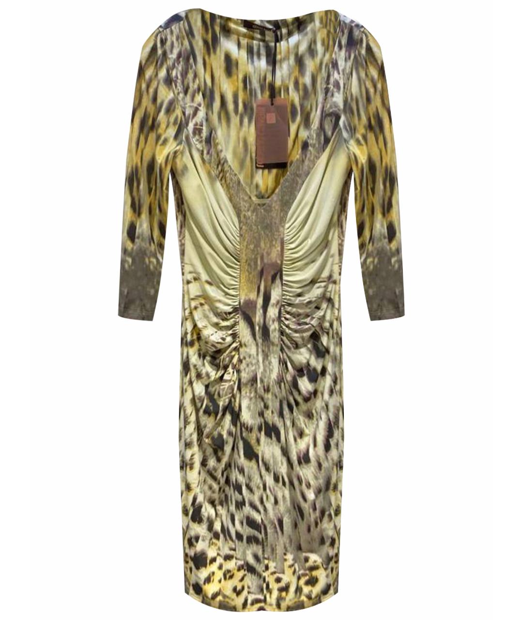 ROBERTO CAVALLI Желтое полиамидовое вечернее платье, фото 1