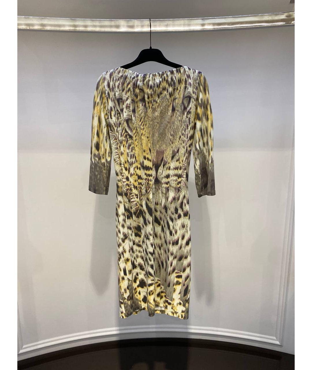 ROBERTO CAVALLI Желтое полиамидовое вечернее платье, фото 3