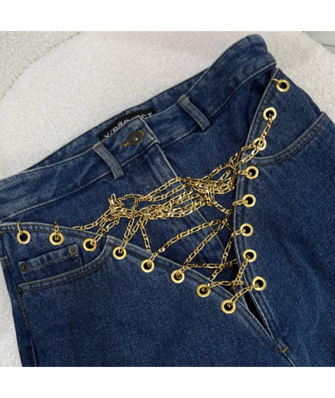 Y/PROJECT Темно-синие хлопковые прямые джинсы, фото 7