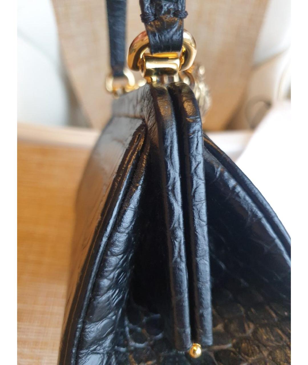 MOSCHINO Черная кожаная сумка с короткими ручками, фото 9