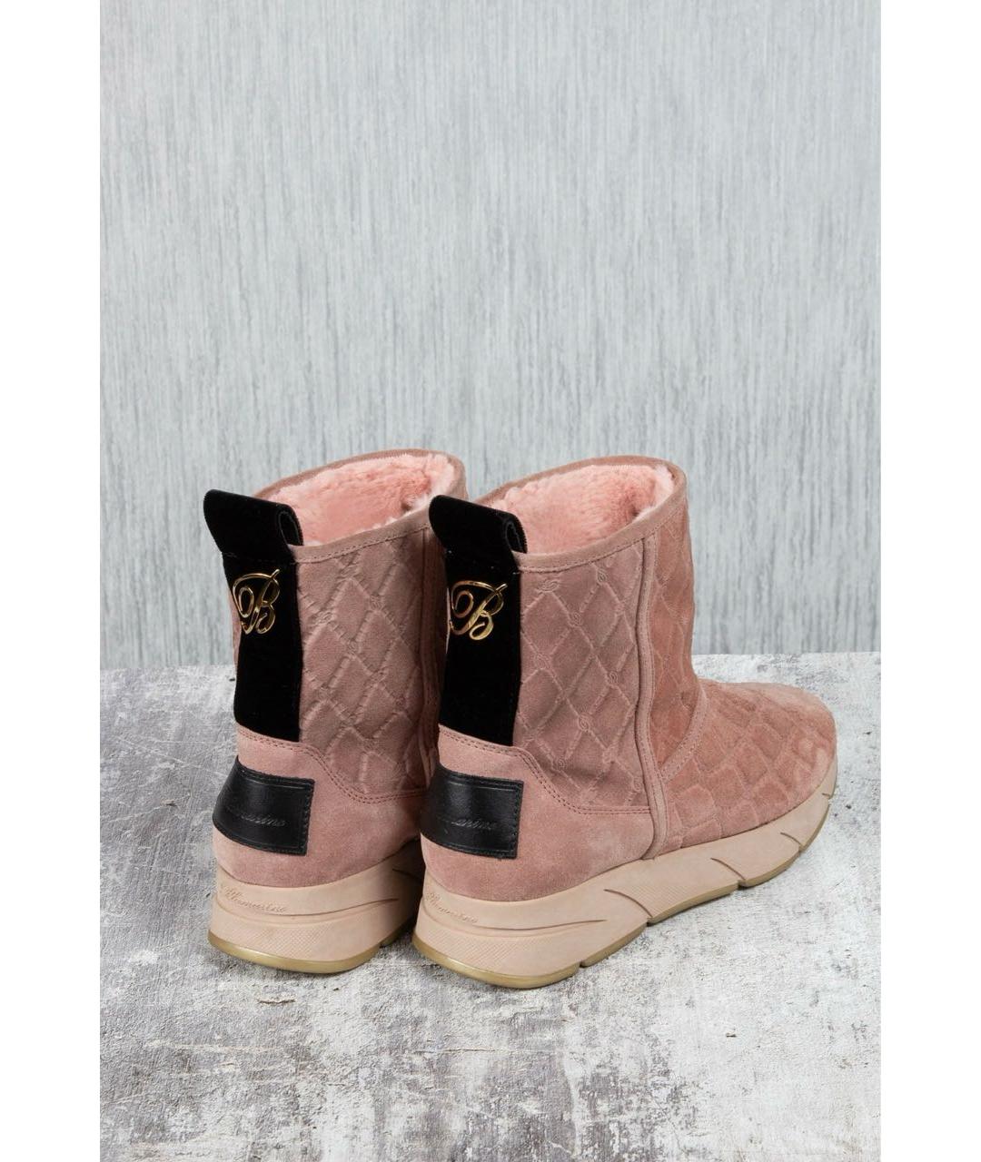 BLUMARINE Розовые замшевые полусапоги, фото 3