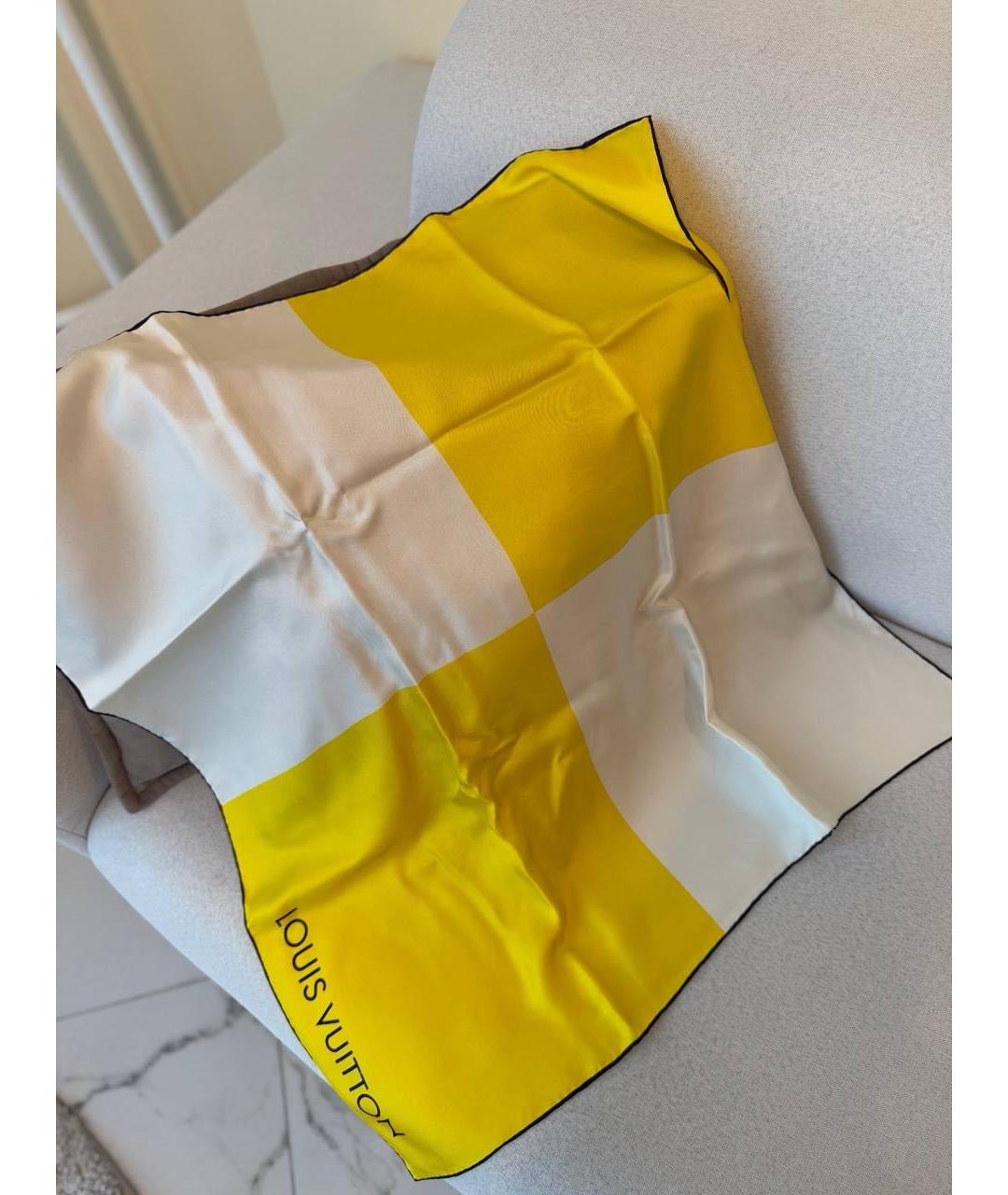LOUIS VUITTON Желтый платок, фото 8
