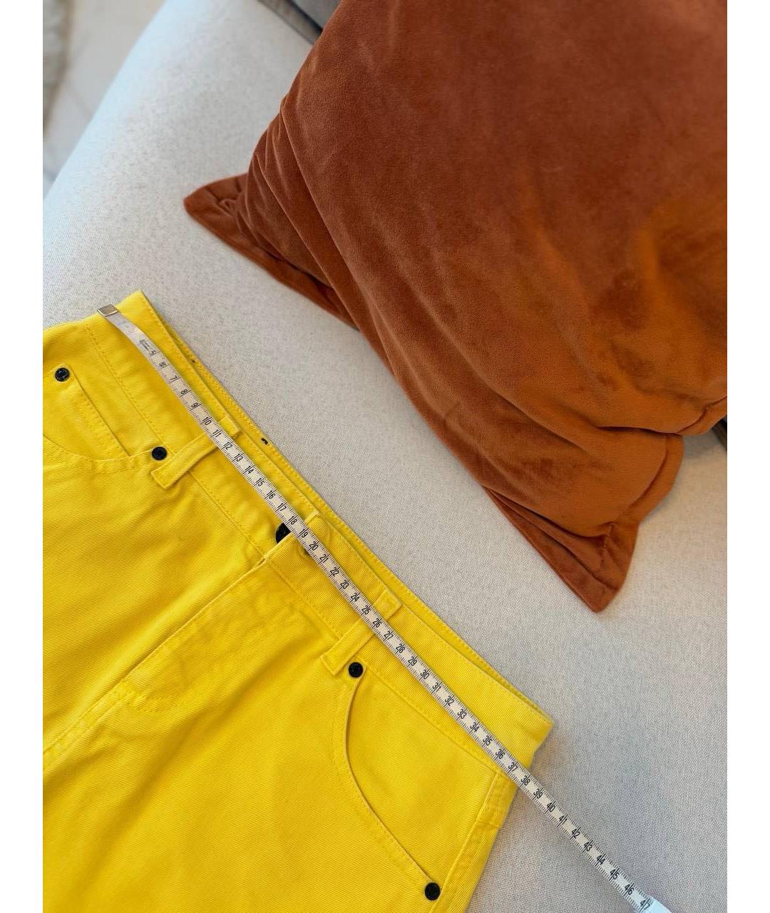 GUCCI Желтая хлопковая юбка мини, фото 5