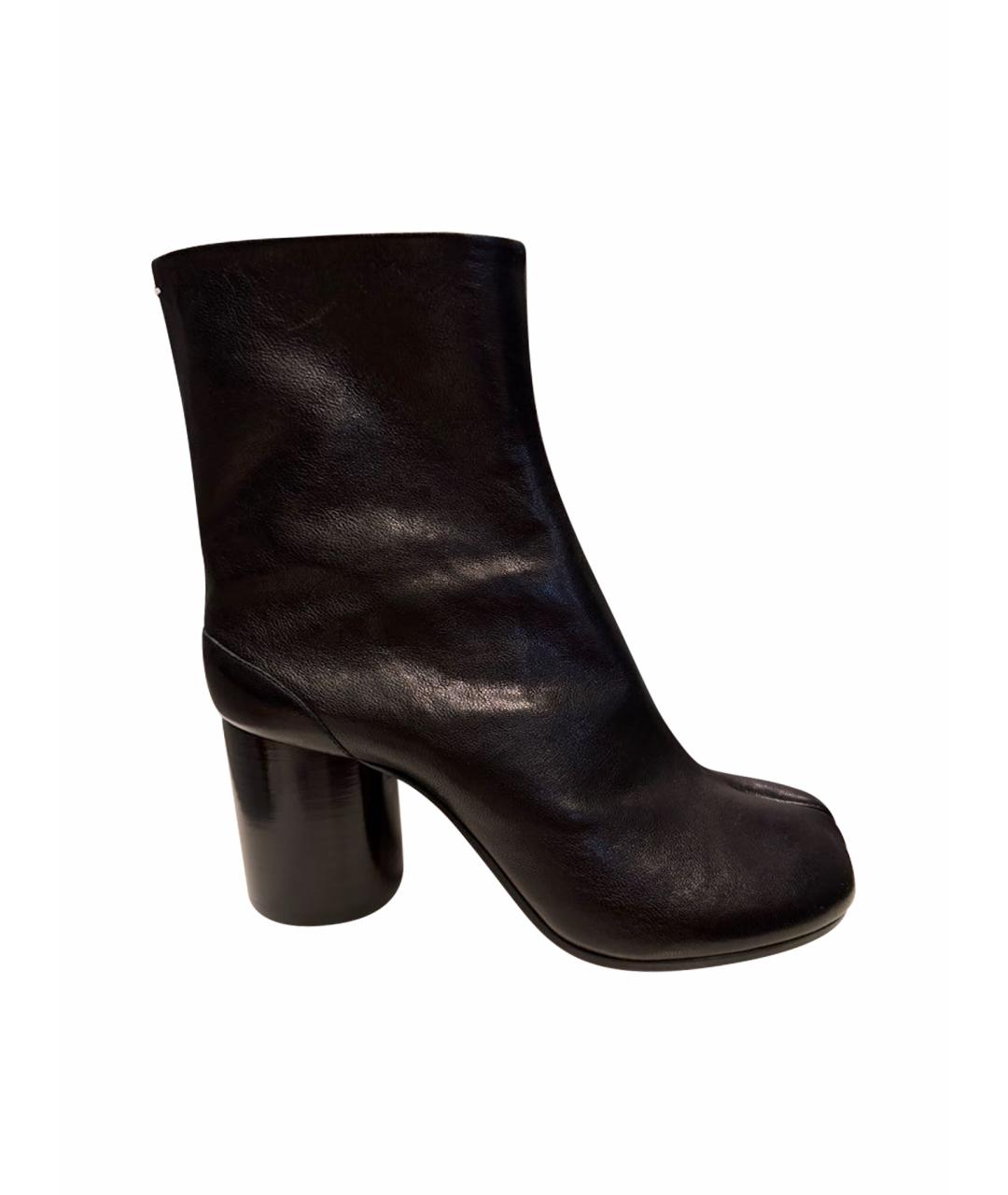 MAISON MARGIELA Черные кожаные ботильоны, фото 1