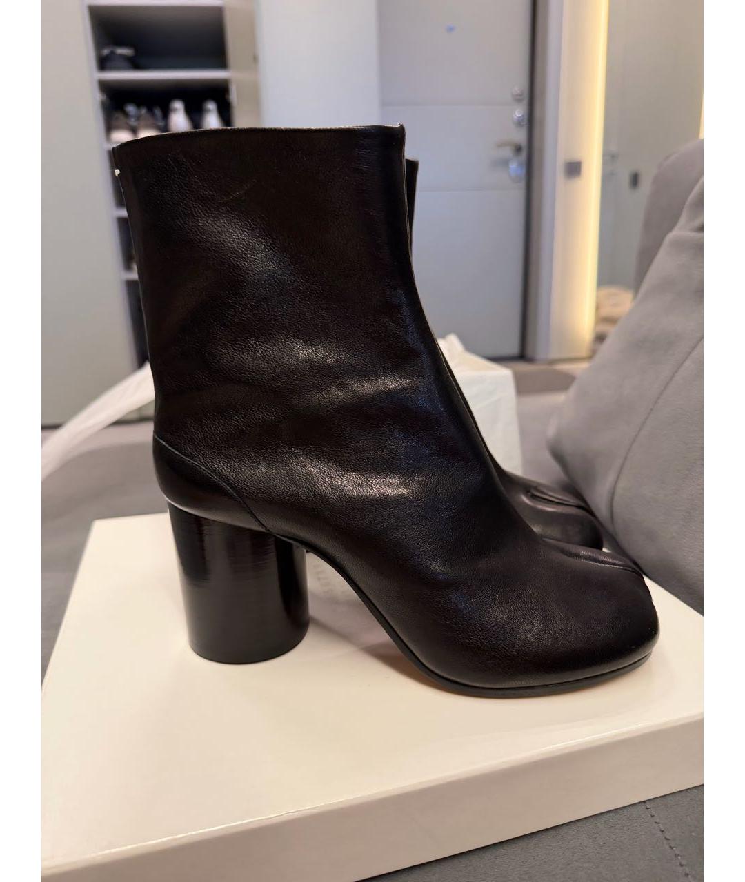 MAISON MARGIELA Черные кожаные ботильоны, фото 6