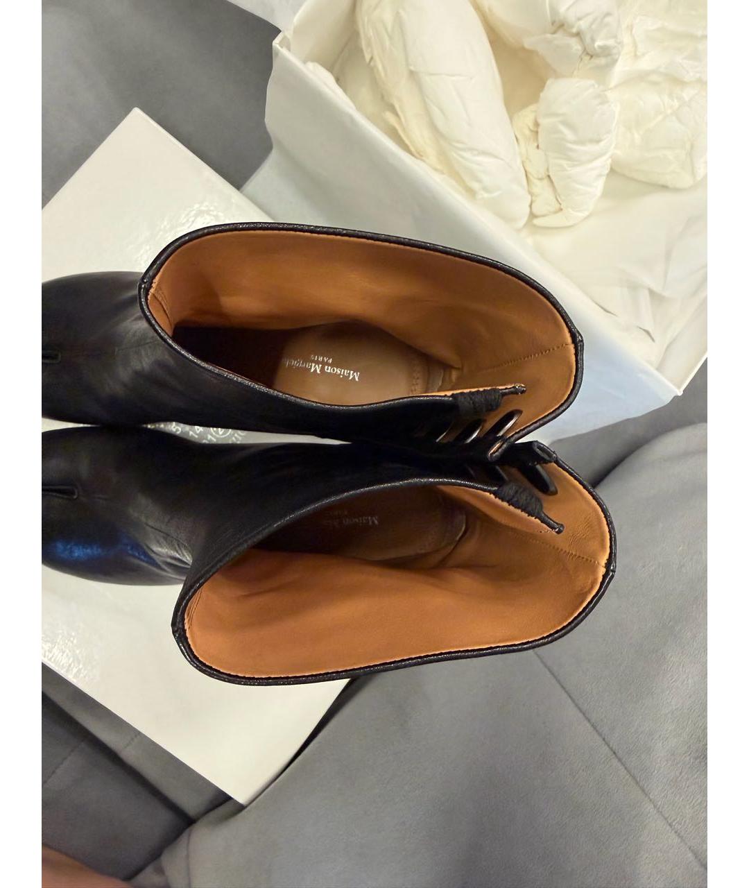 MAISON MARGIELA Черные кожаные ботильоны, фото 3