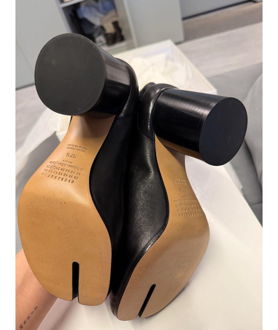 MAISON MARGIELA Черные кожаные ботильоны, фото 4