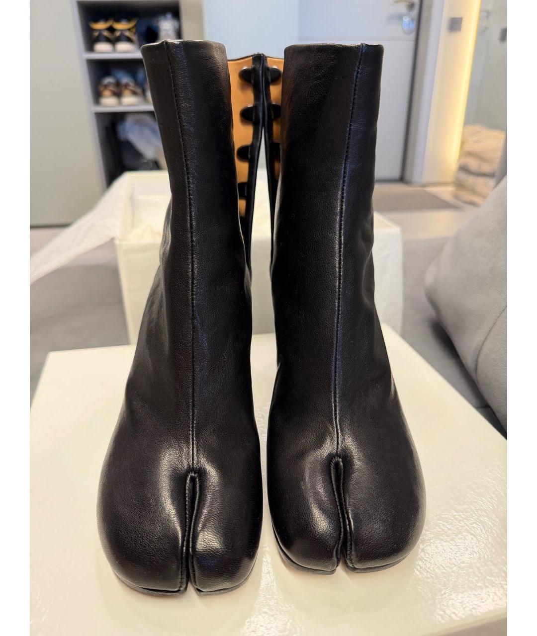 MAISON MARGIELA Черные кожаные ботильоны, фото 2