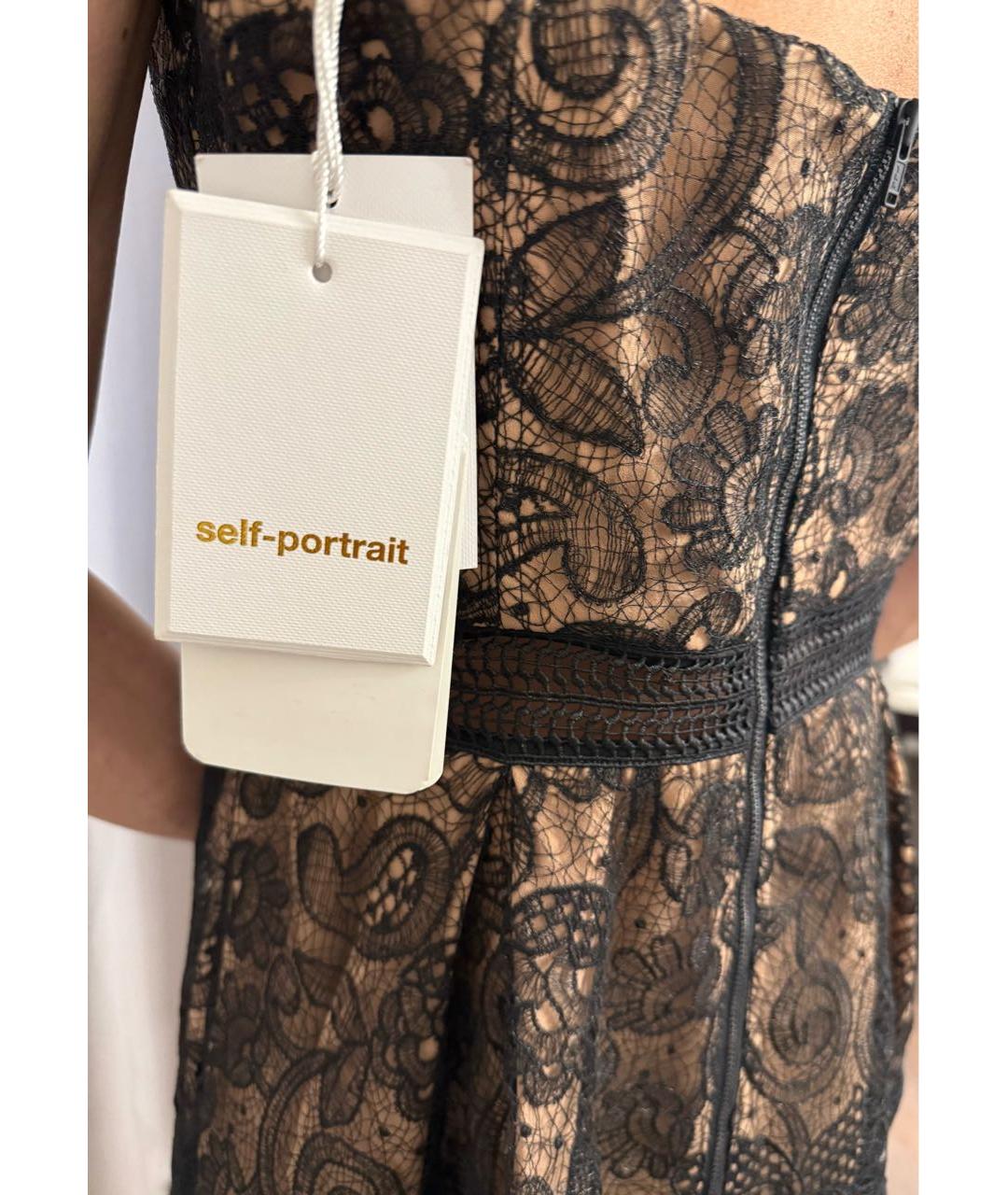 SELF-PORTRAIT Черное полиамидовое коктейльное платье, фото 6