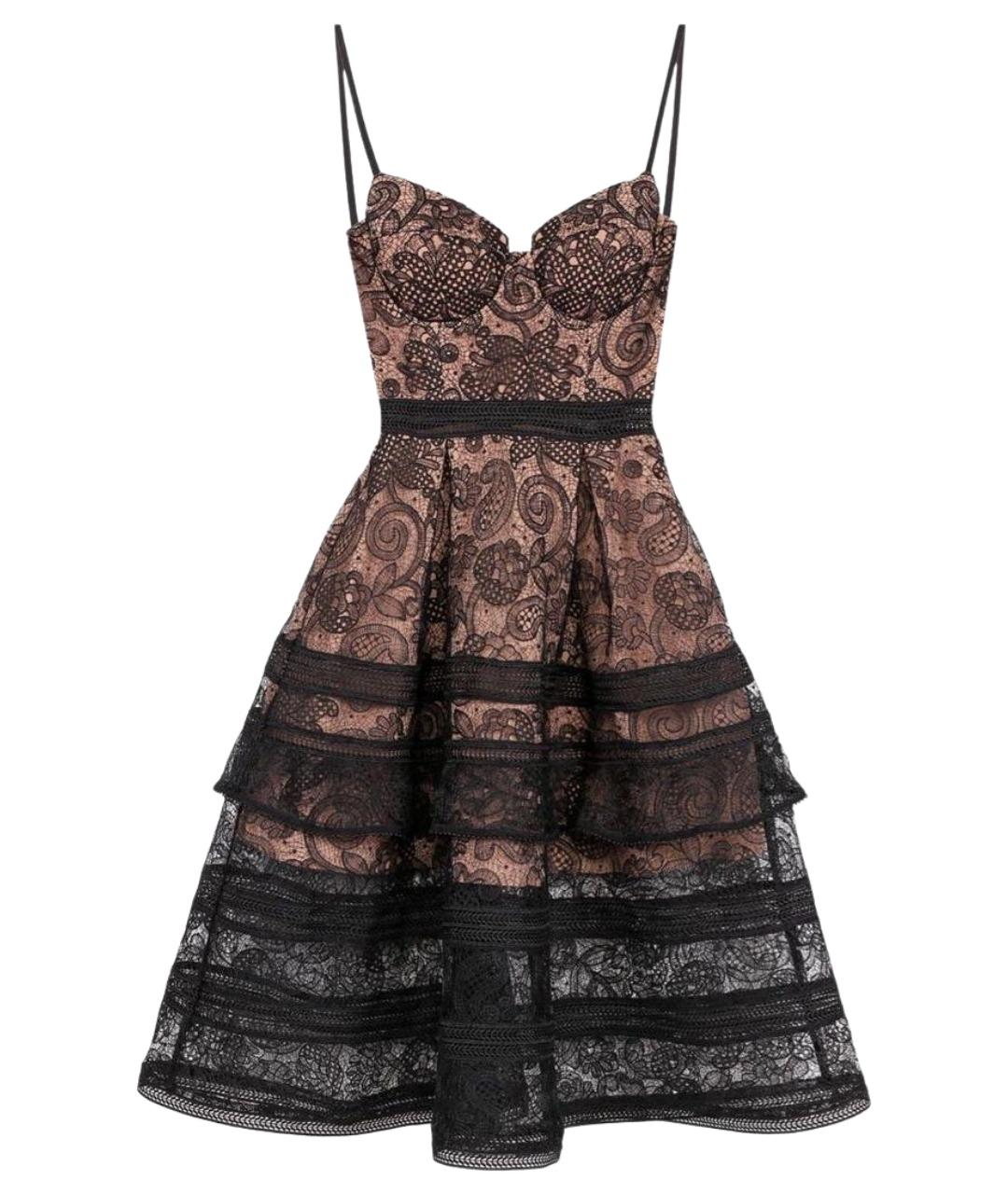 SELF-PORTRAIT Черное полиамидовое коктейльное платье, фото 1