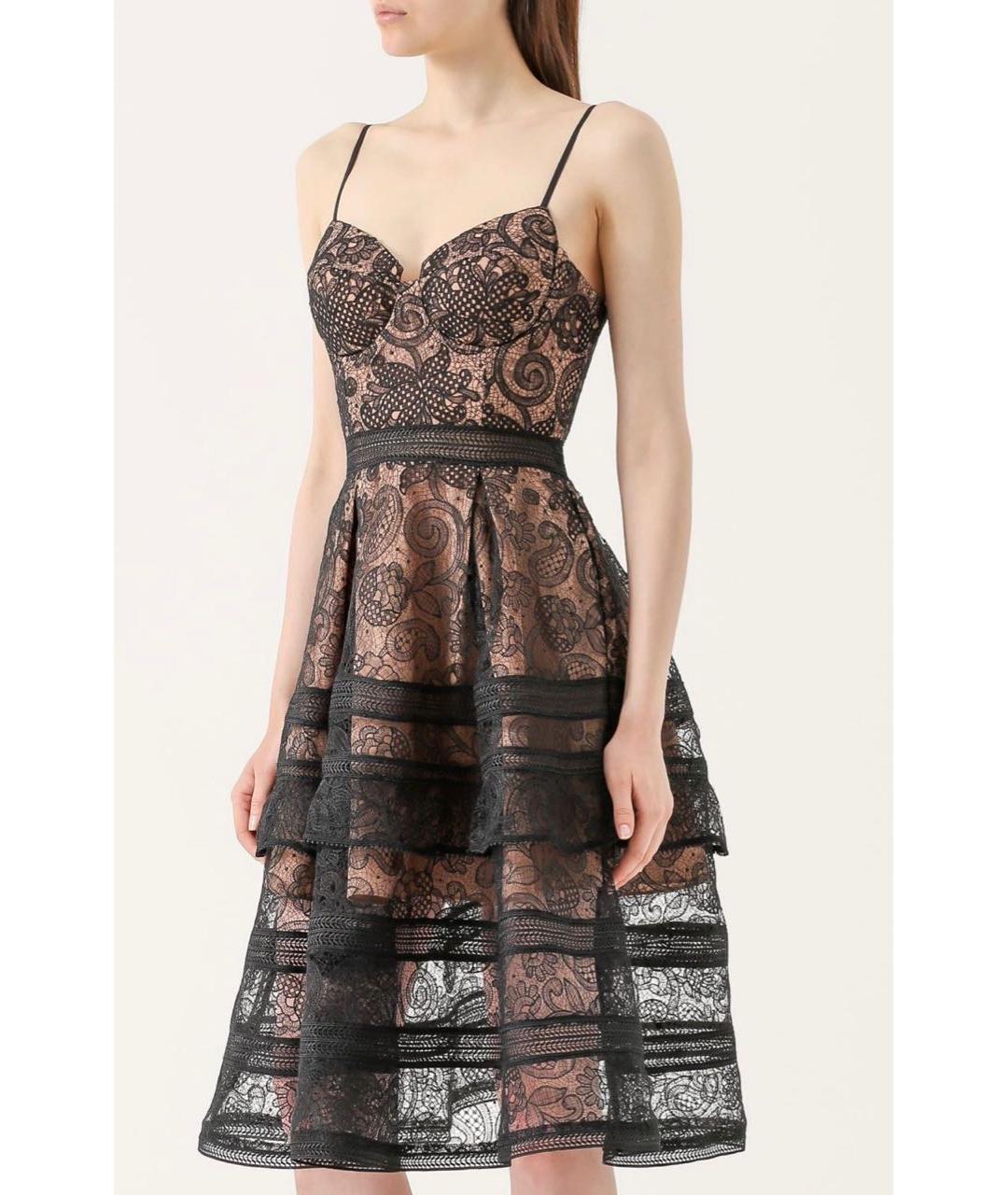 SELF-PORTRAIT Черное полиамидовое коктейльное платье, фото 3