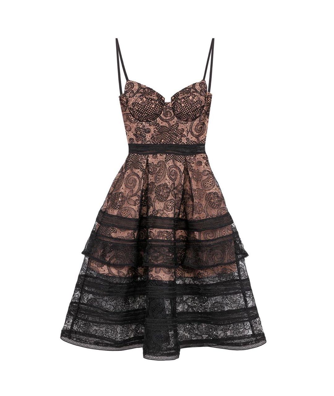 SELF-PORTRAIT Черное полиамидовое коктейльное платье, фото 9