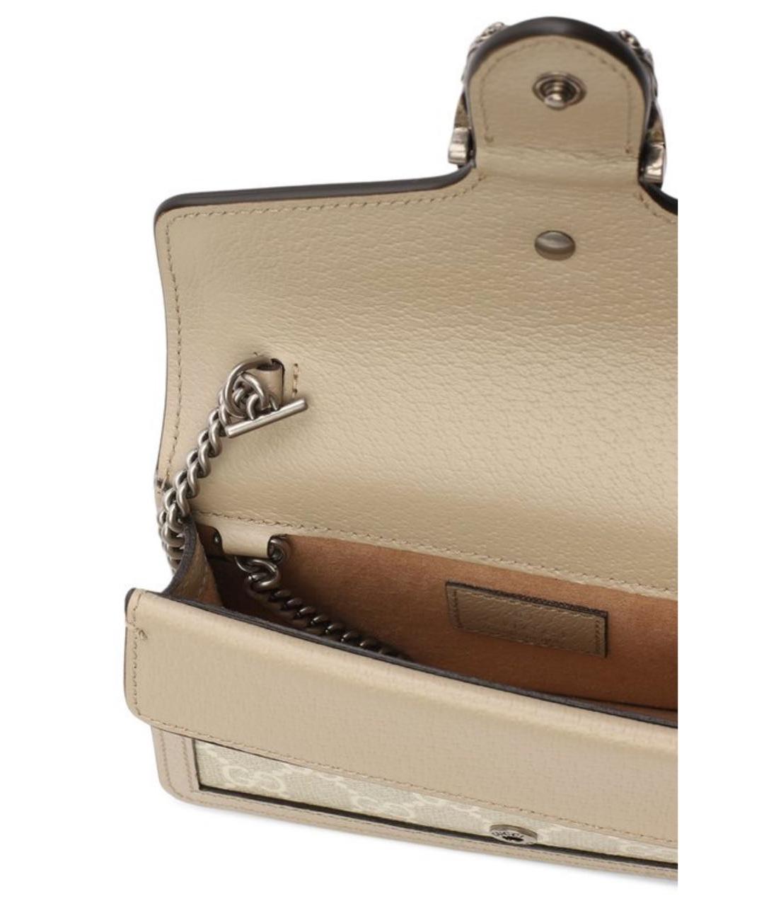 GUCCI Бежевая кожаная сумка через плечо, фото 4