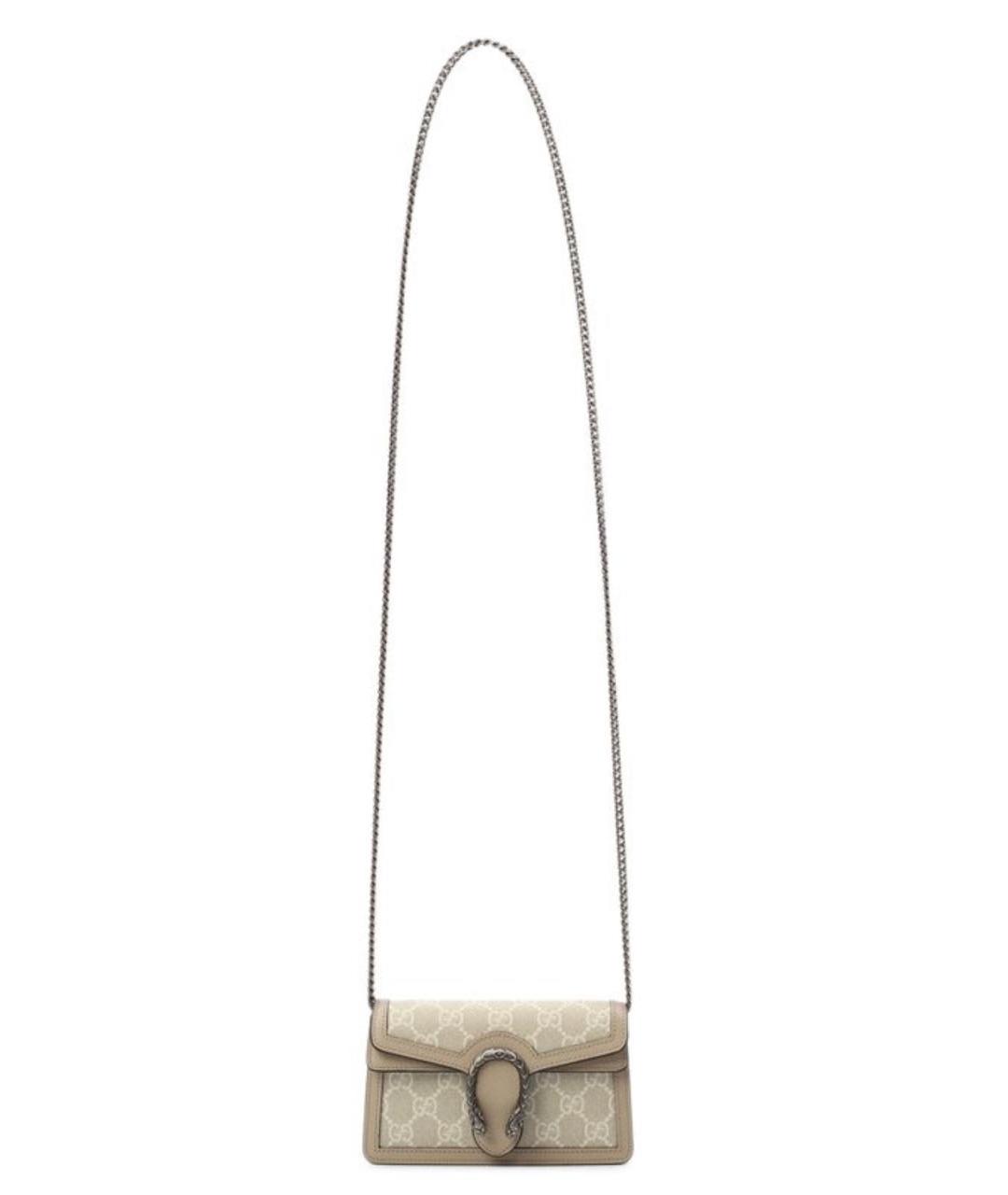 GUCCI Бежевая кожаная сумка через плечо, фото 5