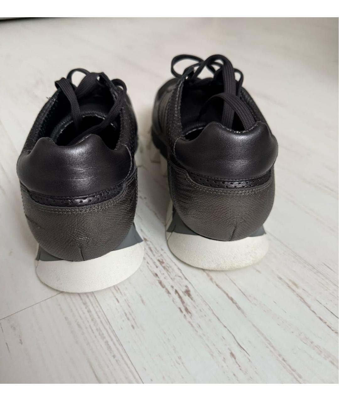 DOLCE&GABBANA Серые текстильные низкие кроссовки / кеды, фото 4