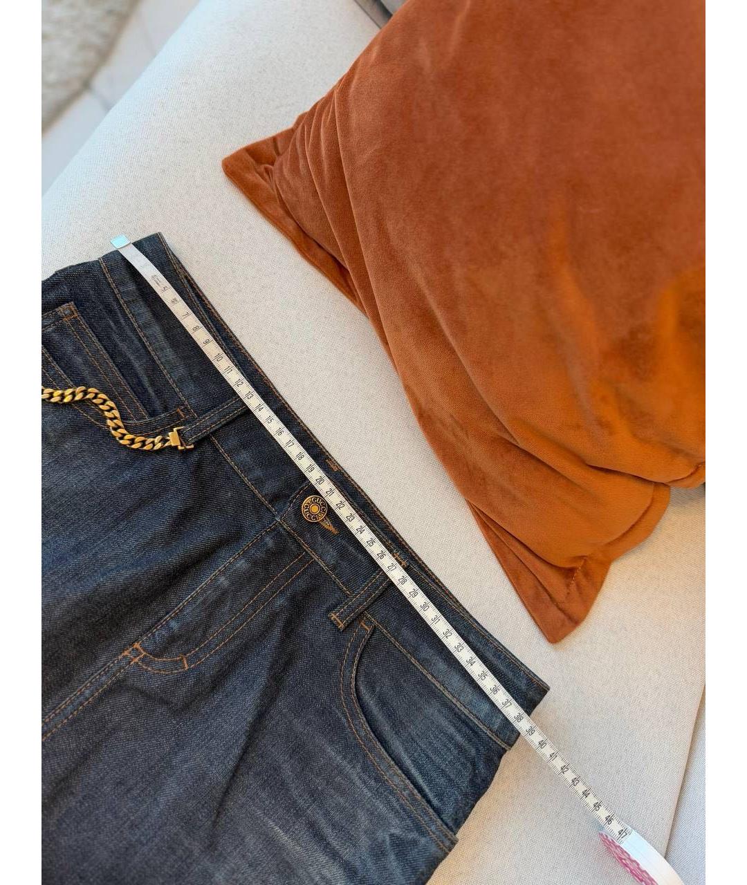 GUCCI Темно-синяя хлопковая юбка мини, фото 5