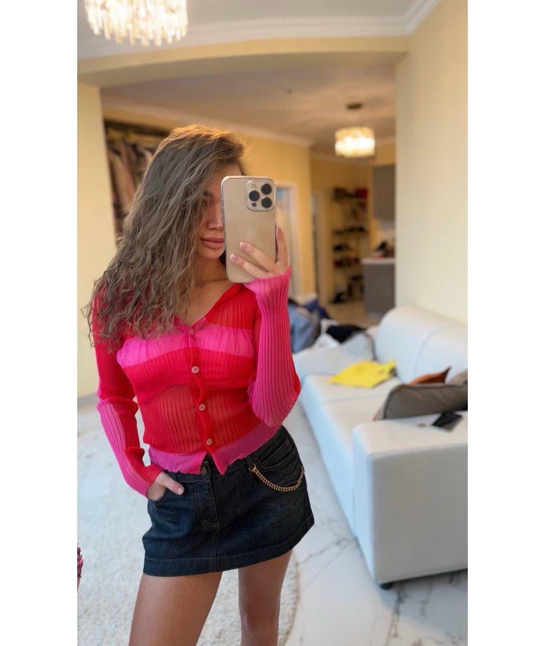 GUCCI Темно-синяя хлопковая юбка мини, фото 7