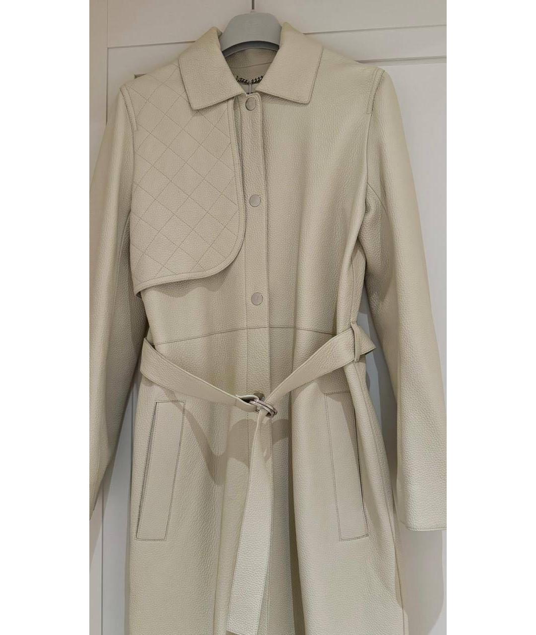 HERMES Бежевый кожаный тренч/плащ, фото 2