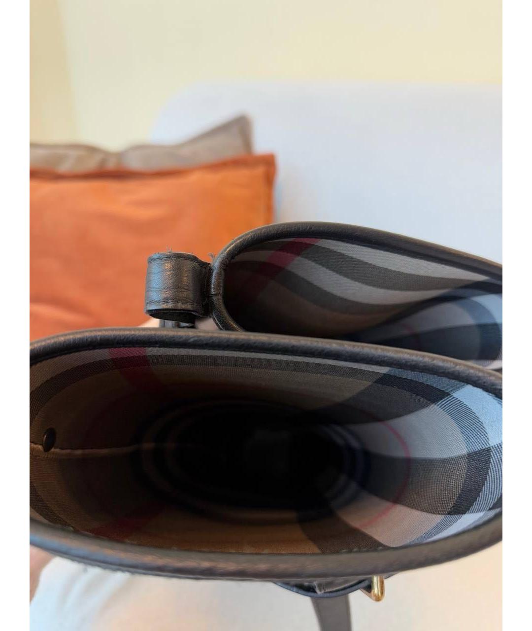 BURBERRY Черные кожаные сапоги, фото 6