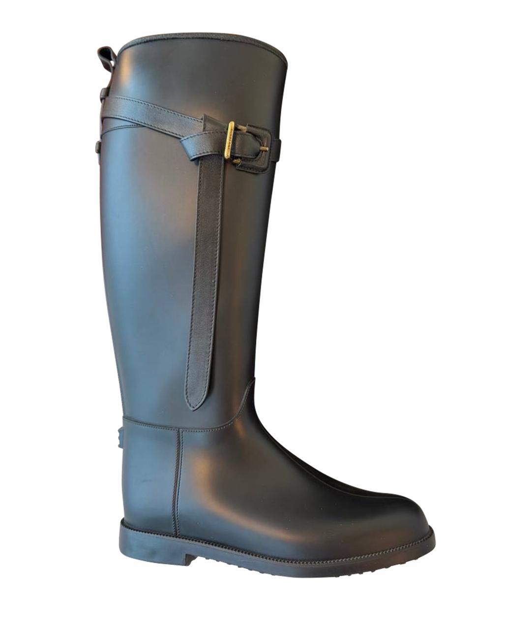 BURBERRY Черные кожаные сапоги, фото 1