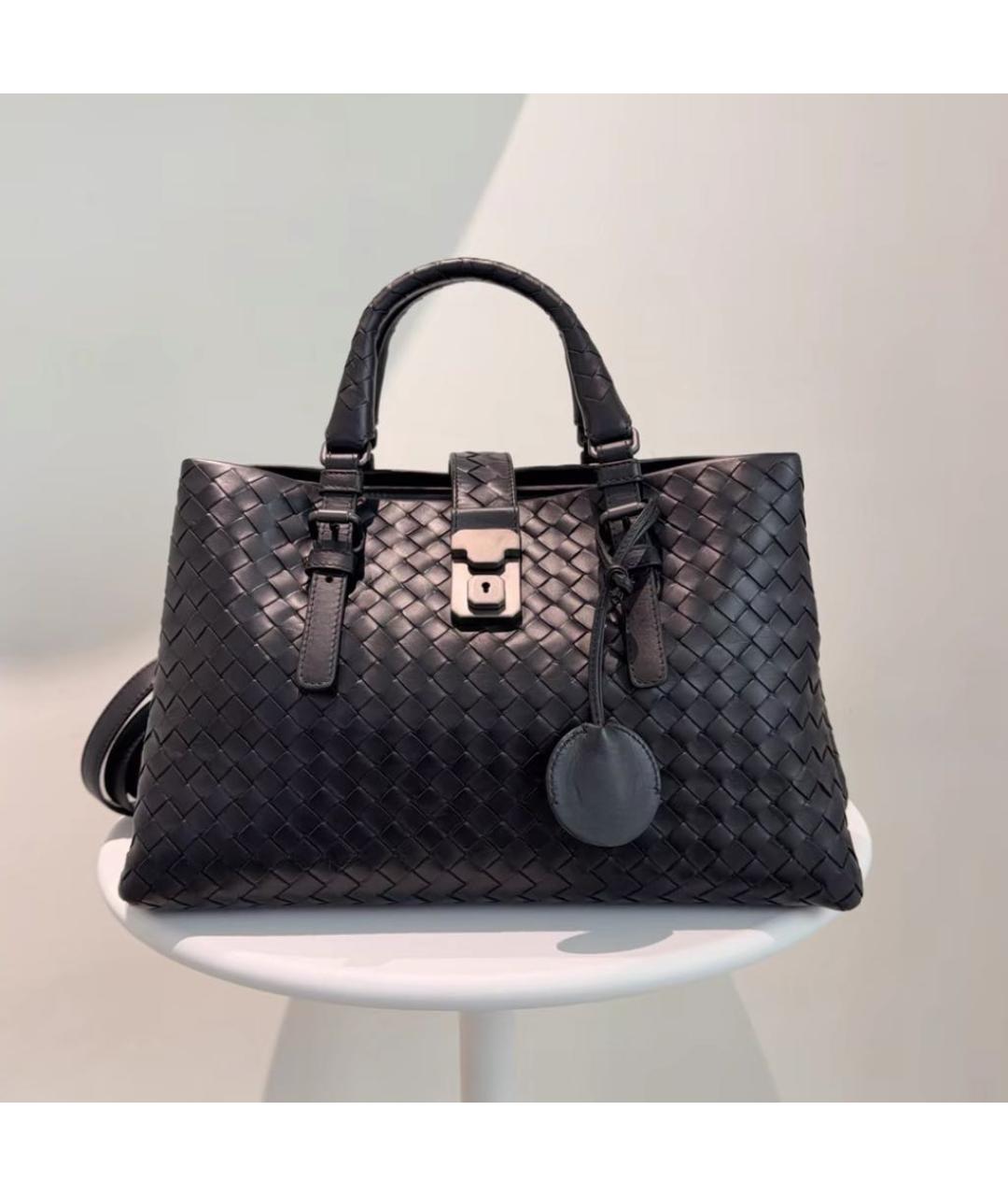 BOTTEGA VENETA Черная кожаная сумка с короткими ручками, фото 2