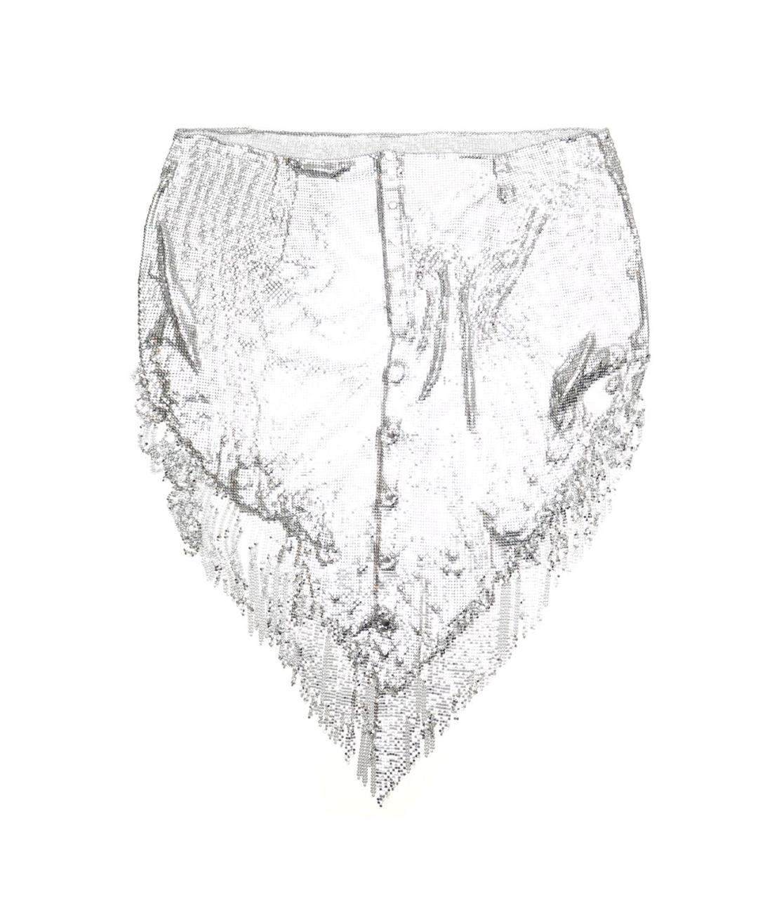 PACO RABANNE Серебряная юбка мини, фото 2