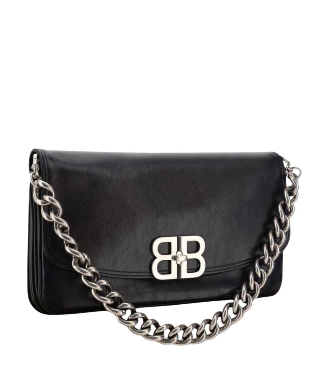 BALENCIAGA Черная кожаная сумка через плечо, фото 1