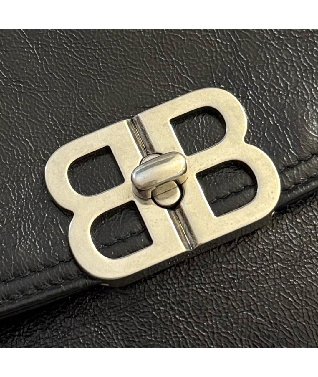 BALENCIAGA Черная кожаная сумка через плечо, фото 5